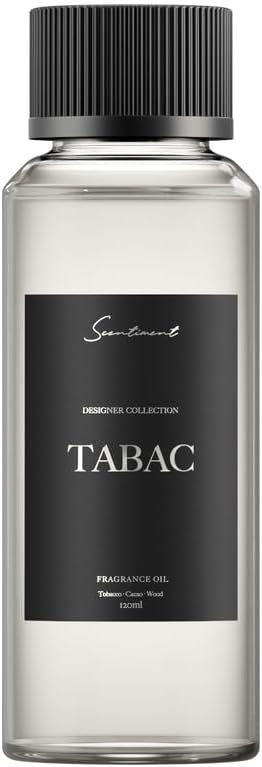 Scentiment - Tabac Designer Collection Diffuser Oils | Aromatherapy Home Fragrance | Luxurious Scent with Notes of Tobacco, Cacao, Wood – 4.06 fl oz (120 mL)