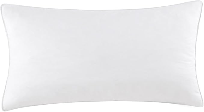 SleepMan Throw Pillow Inserts 16" x 26" (Pack of 1, White) Down Feather Pillow Stuffer Premium Decorative Pillows for Sofa Couch Bed