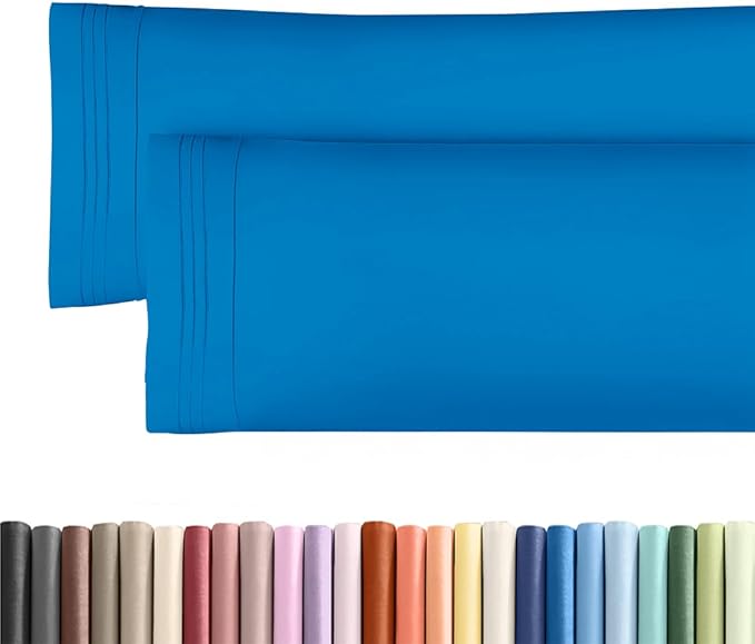 Body Pillowcases Set of 2-20x54 Long Body Pillow Case - Soft Body Pillow Cover for Sleeping & Side Sleepers - Comfy, Wrinkle & Fade Free - Machine Washable w/Envelope Enclosure Royal Blue
