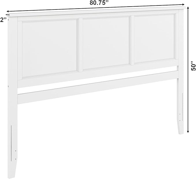 AFI, Madison King Solid Wood Panel Headboard, White