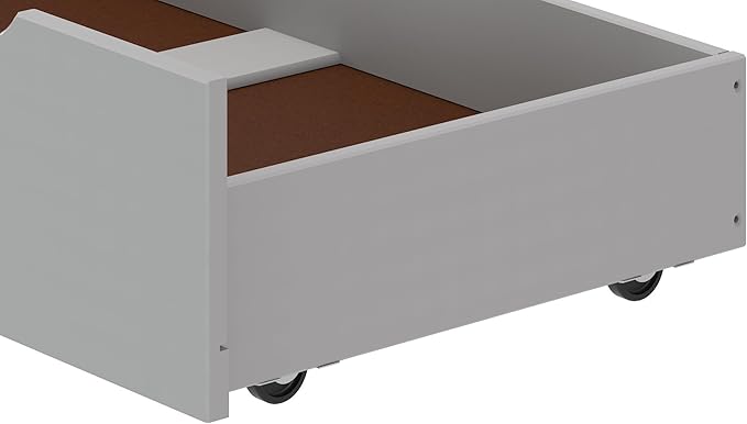 Alaterre Furniture Under Bed Storage Drawers - Set of 2 Solid Wood Rolling Under Bed Storage with Wheels - Fits Bed Frames 9.75” High - Underbed Containers for Shoes, Clothes, and Toys (Dove Gray)