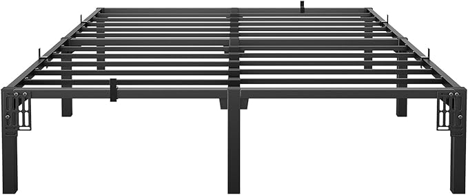 GarveeHome 8 Inch Queen Bed Frame, Heavy Duty Metal Platform Bed Frame with Reinforced Slats & 800 lbs Capacity, Easy Assembly, Noise Free, No Screws Needed,No Box Spring Needed
