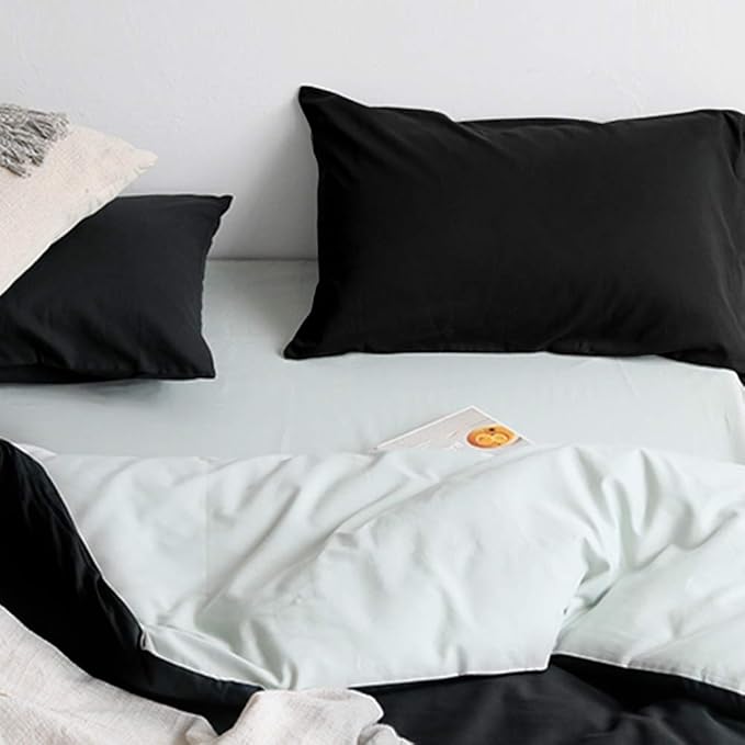 FLXXIE King Pillow Cases Set of 2, Soft Microfiber Pillow Covers with Envelope Closure, Wrinkle, Fade and Stain Resistant Pillowcases, 20x36, Black