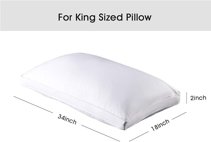 STONECREST Gusseted Pillow Protector - 1 PC, Zipper Premium Gusset Pillow Encasement Covers(300tc Sateen-Gusset, King)