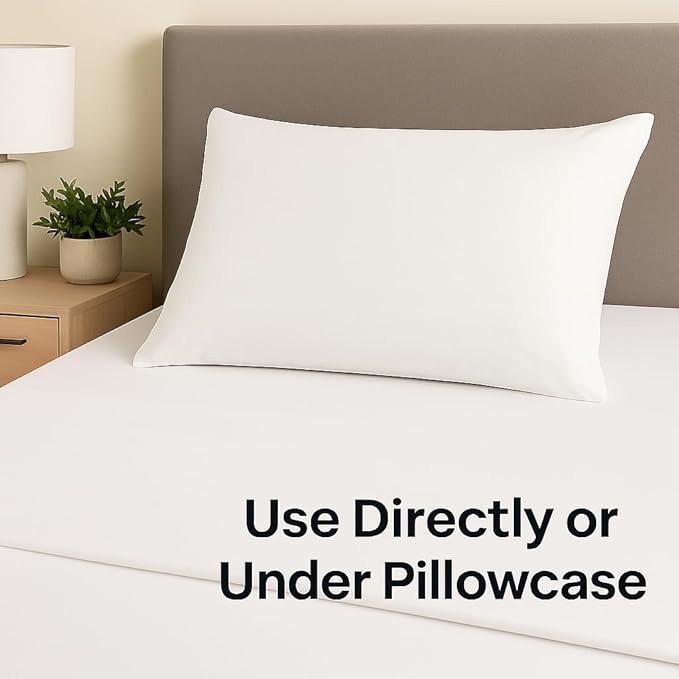 2-Pack Zippered Pillow Protectors – Standard Size 20x26, Soft Quiet Polyester Covers, White – Dependable Industries Inc. Essentials