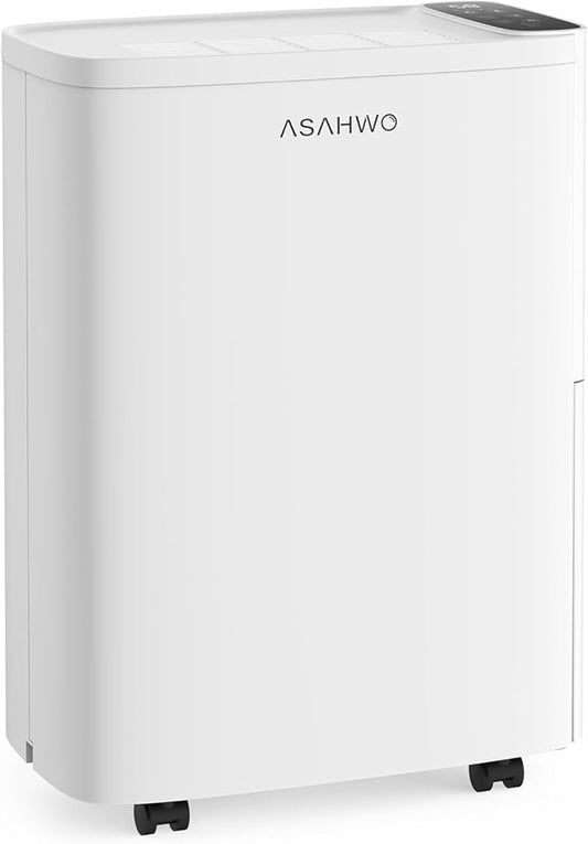 ASAHWo 2500 Sq.Ft Dehumidifier for Basement with Drain Hose Max 34 Pints, Dehumidifiers for Home, Bathroom, Bedroom, 4 Pre-Set Modes, Intelligent Humidity Control, Dry Clothes Quiet Operation