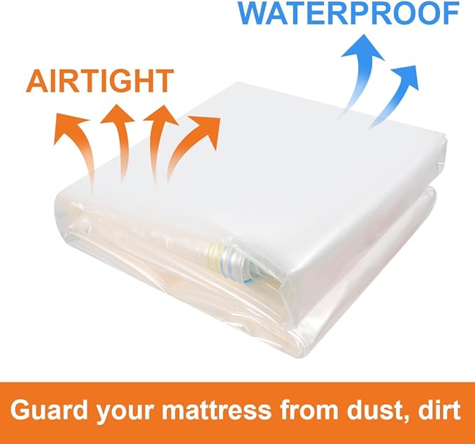 Mattress Vacuum Storage Bag for Moving Vacuum Seal Compression Bag with Straps for Memory Foam and Latex (Full/Queen Size)