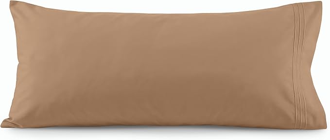 Elegant Comfort Luxury Ultra-Soft 1-Piece Body Pillowcase - 1500 Premium Hotel Quality Microfiber Double Brushed - Wrinkle Resistant, Body Pillowcase Size, Taupe