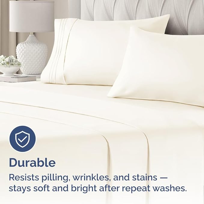 Standard Pillow Cases Set of 2 - Ultra-Soft Hotel Quality Pillowcase Covers - Comfy & Wrinkle Free - Stain & Fade Resistant - Machine Washable Pillow Protectors - 2 Piece Set - Standard Size Off White
