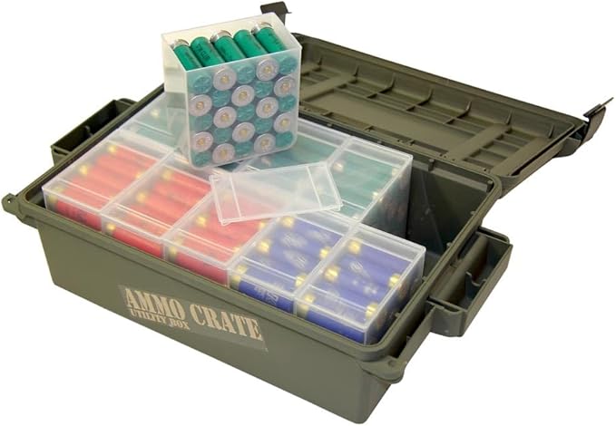 MTM ACR4-18 Ammo Crate Utility Box-Carry up to 65lbs of gear-Stackable design, double padlock for security - Water-resistant O-ring seal - Army Green