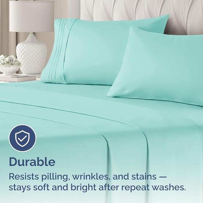 Standard Pillow Cases Set of 4 - Ultra Soft Hotel Quality Pillowcase Covers - Comfy Bedding for Women, Men, Kids & Teens - Machine Washable Pillow Protectors - 4 Piece Set - Standard Size Spa Blue