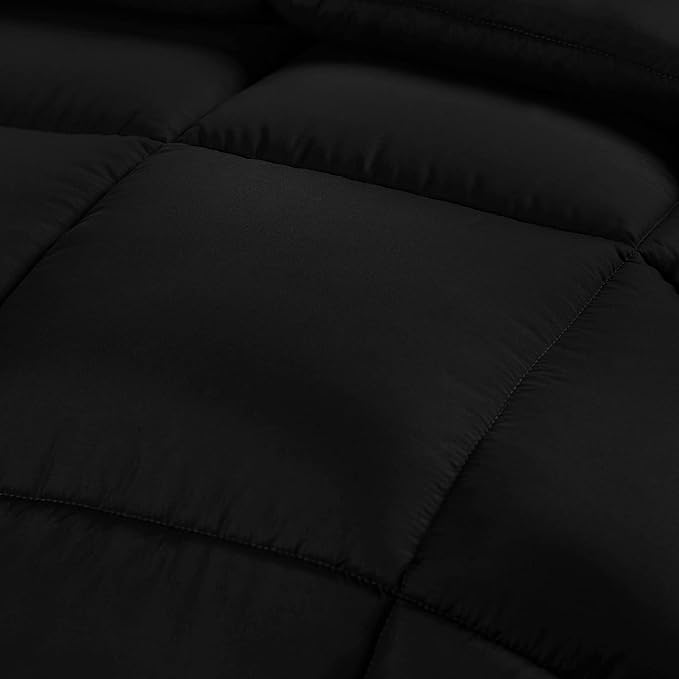 Utopia Bedding Twin Comforter Duvet Insert, Quilted Black Comforter with Corner Tabs, Box Stitched Down Alternative Comforters Twin Size 64 x 88 inches