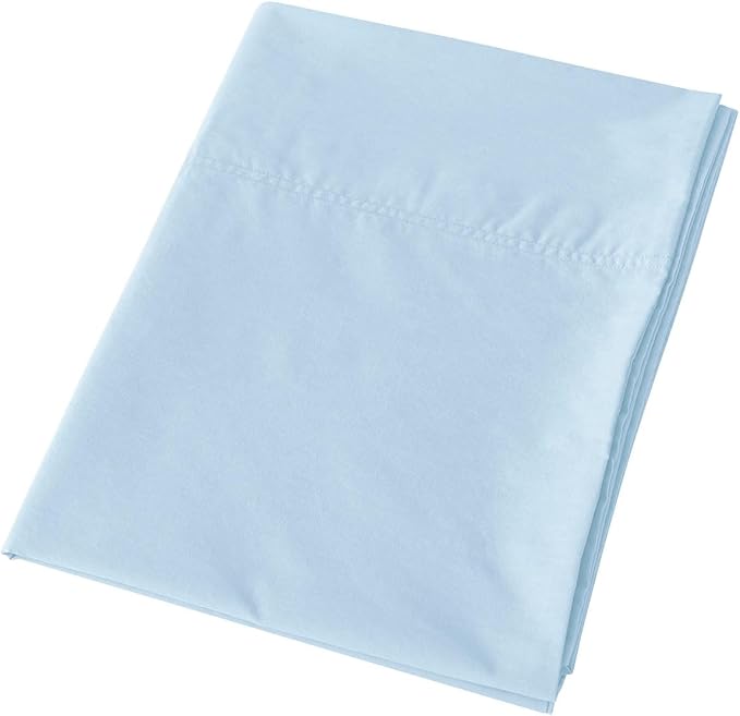 WhatsBedding Body Pillow Cover Cotton Fabric, Long Pillowcase Breathable & Skin-Friendly, Envelope Closure - Light Blue (20x54 inch)
