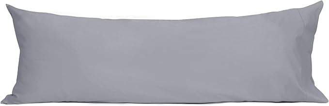Sunflower Body Pillowcase 100% Cotton Long Pillow Cover/Case Envelope Closure 1 Pack, 20×54 inches Frost Gray, Soft and Breathable