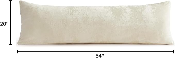 BEDELITE Velvet Body Pillow Cover with Zipper, Soft and Plush 20x54 Long Pillow Case, Velvety Smooth and Cozy Body Pillow Pillowcase for Bedroom and Couch, for All Seasons(Cream)