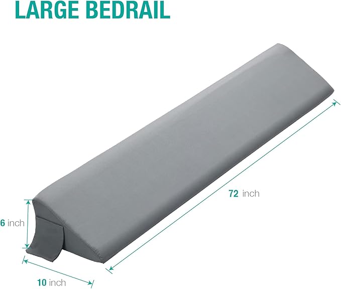 Vekkia Cal King Size Bed Wedge Pillow/Headboard Pillow Mattress Wedge Gap Filler,Close Gap (0-6") Between Headboard and Mattress （Gray 72"x10"x6"）