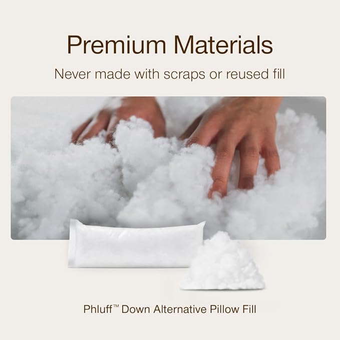 Coop Home Goods Extra Phluff Pillow Fill, 3oz Bag of Poly Fiber Fill for Down Alternative Pillow, Soft and Plush, Polyfill Stuffing for Bed Pillows