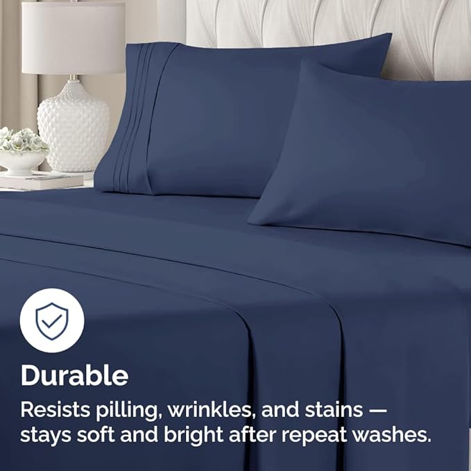 Queen Pillow Cases Set of 2 - Ultra Soft Hotel Quality Pillowcase Covers - Comfy, Cozy & Wrinkle Free - Shrinkage, Stain & Fade Resistant - Machine Washable Pillow Protectors - 2 Piece Set - Navy Blue