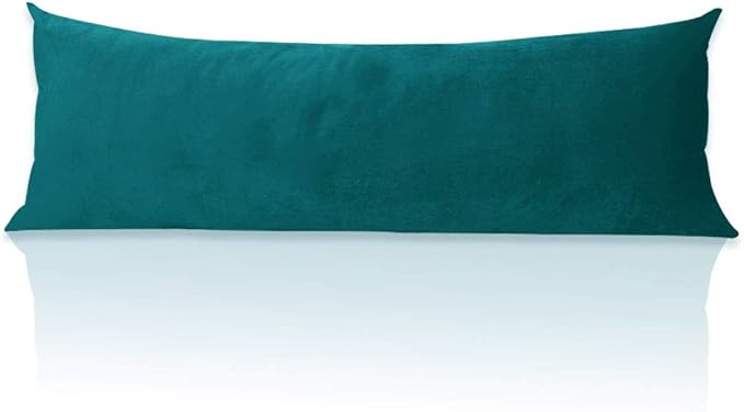 StangH Soft Large Body Pillowcase - Thick Velvet Body Pillow Cover Backrest Cushion Shams Shell for Bed/Reading/Watching TV Comfortably, 1 Piece, 20 x 54-inch, Teal