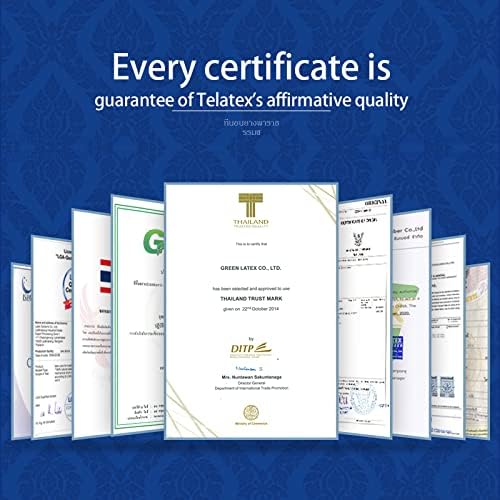 Talatex Natural Latex Mattress Topper, Premium Latex with Organic Mattress Cover, Medium Firmness Help Relief Shoulder & Back Pain (White, Twin XL, 2, Inches)