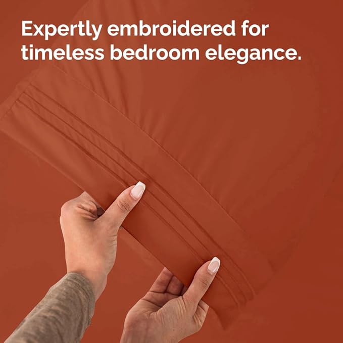 Body Pillowcases Set of 2-20x54 Long Body Pillow Case - Soft Body Pillow Cover for Sleeping & Side Sleepers - Comfy, Breathable & Wrinkle Free - Machine Washable w/Envelope Enclosure (Terracotta)