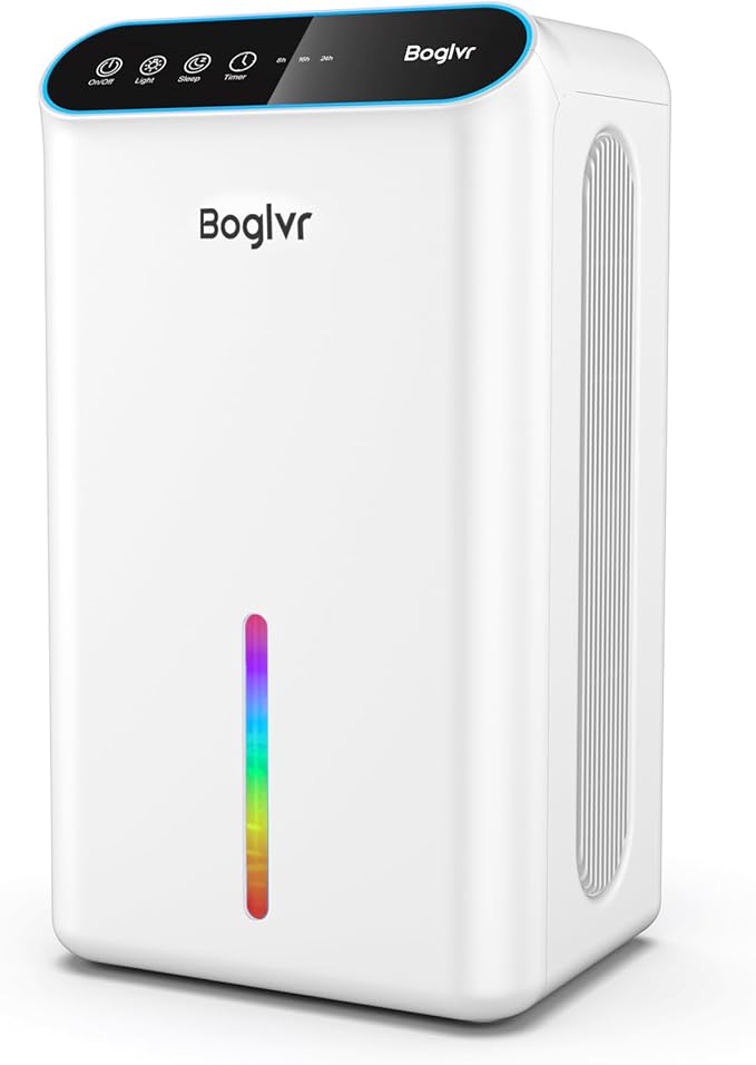 Dehumidifiers, Dehumidifier for Home (85 OZ, 800 sq.ft) Quiet Small Dehumidifier for Bedroom Bathroom Basement with Drain Hose, 3 Gear Timer, Sleep Mode, Auto Shut Off, 7 Color Ambient Light