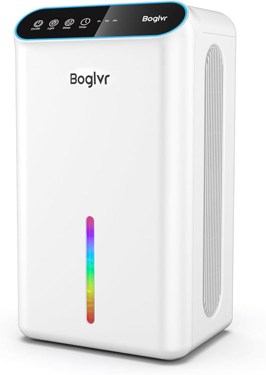 Dehumidifiers, Dehumidifier for Home (85 OZ, 800 sq.ft) Quiet Small Dehumidifier for Bedroom Bathroom Basement with Drain Hose, 3 Gear Timer, Sleep Mode, Auto Shut Off, 7 Color Ambient Light