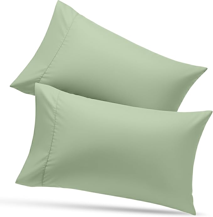 Utopia Bedding Pillow Cases Standard Size 2-Pack – Soft Brushed Microfiber – Envelope Closure – Perfect for Hospitals, Hotels, Guest Rooms – Oeko-TEX Certified, 20x26 Inches (Sage)