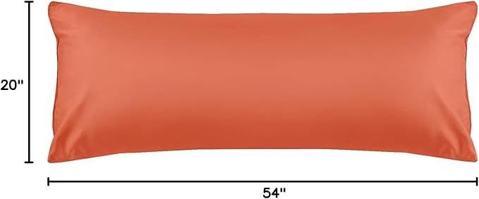 Warmstar Cotton Body Pillow Cover 1 Pack, 600 Thread Count Body Pillow case 20"x54", Long Body Pillow Case Cover Soft Breathable with Envelope Closure,Orange