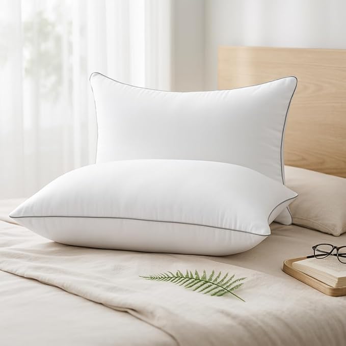 HUXMEYSON King Size Pillows Set of 2, Luxury Hotel Bed Pillows Set with Down Alternative Filling for Side and Back Sleepers
