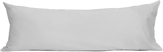 Sunflower Body Pillowcase 100% Cotton Long Pillow Cover/Case Envelope Closure 1 Pack, 20×54 inches Ash, Soft and Breathable