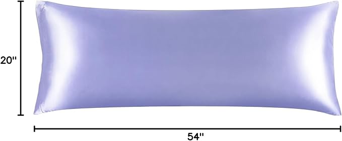BEDELITE Satin Body Pillow Cover, Super Soft and Cooling Body Pillow Pillowcase for Hair and Skin, Breathable Silky Full Long Pillowcase Cover(20"x54", Lilac)