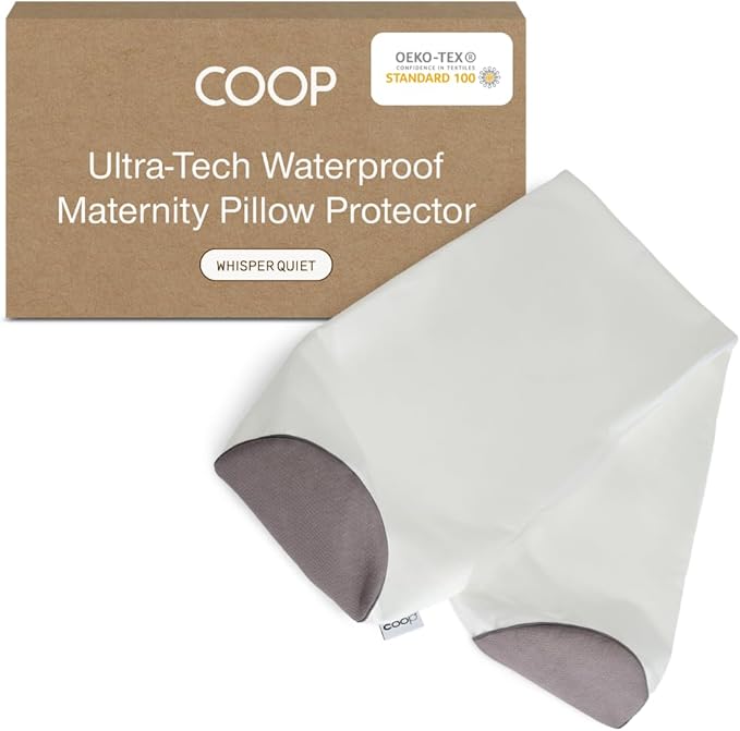 Coop Home Goods Ultra-Tech Waterproof Maternity Pillow Protector – Zippered Cover for U-Shaped Maternity Pillows, Oeko-Tex Certified, Breathable, Machine Washable