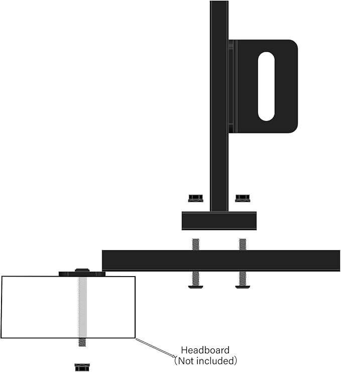 2 Pack Headboard Bracket Kit for Metal Bed Frame, Adjustable Headboard & Footboard Extension Brackets, Fits Twin, Full, Queen, King Size Bed, Matte Black