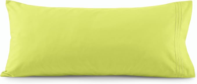 Elegant Comfort Luxury Ultra-Soft 1-Piece Body Pillowcase - 1500 Premium Hotel Quality Microfiber Double Brushed - Wrinkle Resistant, Body Pillowcase Size, Lime