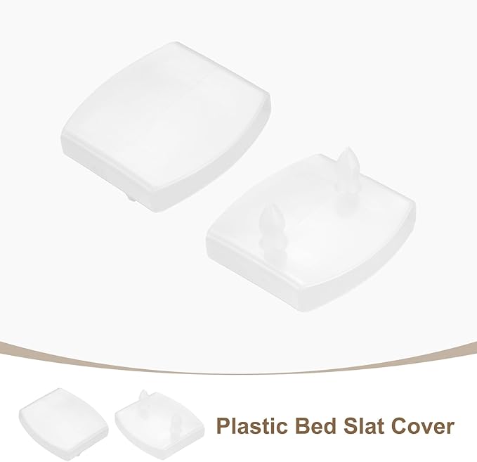 uxcell 12 Pcs 55mm x 9mm Plastic Bed Slat Center Caps, Bed Slat Cover Replacement Holders Furniture Accessories Support for Holding Securing Wooden Base, Clear White