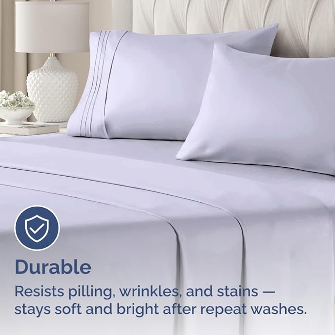 King Standard Pillow Cases Set of 2 - Ultra-Soft Hotel Quality Pillowcase Covers - Comfy, Cozy & Fade Free - Wrinkle Resistant - Machine Washable Pillow Protectors - 2 Piece Set - Light Lavender