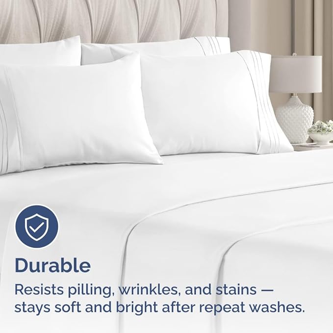 Queen Pillow Cases Set of 10 - Ultra Soft Hotel Quality Pillowcase Covers - Comfy & Wrinkle Free - Shrink, Stain & Fade Resistant - Easy-Care, Machine Washable Pillow Protectors - 10 Pcs Set - White