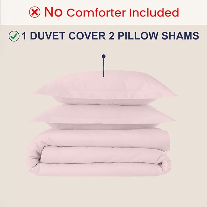 Kotton Culture 3 Pc 120" x 98" Duvet Cover Set Oversized King 100% Egyptian Cotton - 600 Thread Count Comforter Cover, Zipper Closure & Corner Ties - Fits Large King Inserts - Pink Blush