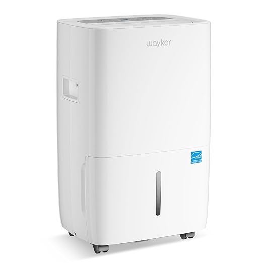 Waykar 80 Pints Energy Star Most Efficient Dehumidifier for up to 5,000 Sq. Ft. for Home, Basement and Large Room with Drain Hose and Water Tank