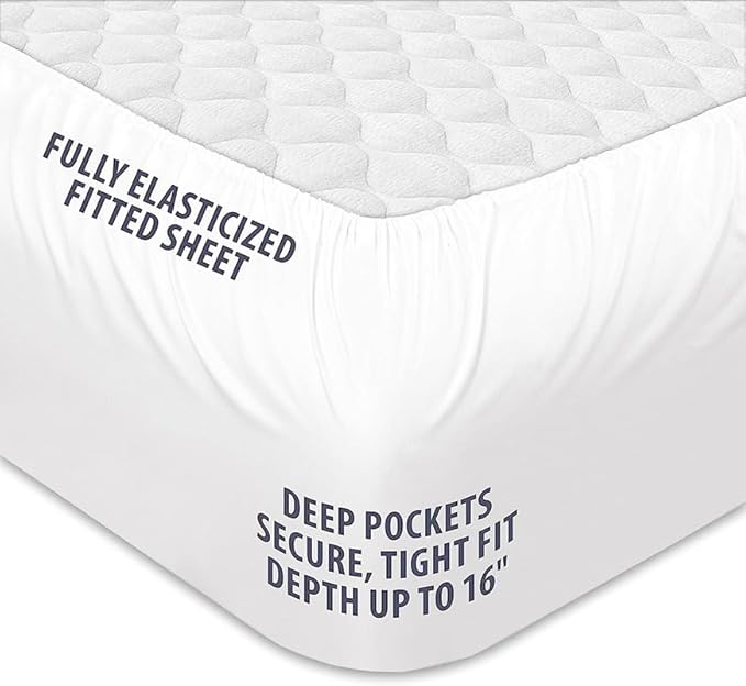 Rajlinen Top Split Head King Sheet Set for Adjustable Beds, Split King Flex Head Sheets, 34 Top Split, 100% Cotton, 16 Deep Pocket, White Solid