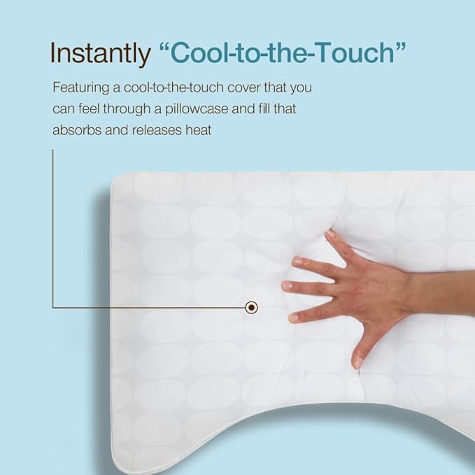 Coop Home Goods Essence Cooling Crescent Down Alternative Pillow Set of 2, King Size Adjustable Cooling Pillow for Back & Side Sleepers, Cool-Touch Luxury Hotel Pillow, Oeko-TEX Certified