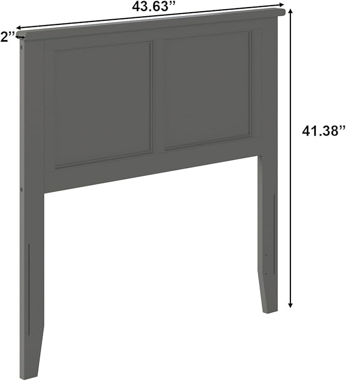 AFI, Madison Twin Solid Wood Panel Headboard, Grey