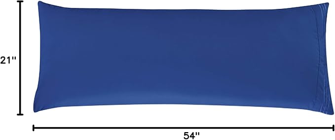 Elegant Comfort Luxury Ultra-Soft 1-Piece Body Pillowcase - 1500 Premium Hotel Quality Microfiber Double Brushed - Wrinkle Resistant, Body Pillowcase Size, Royal Blue