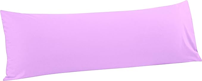 FLXXIE Body Pillow Cover - Super Soft Microfiber 20x54 Body Pillow Case - Envelope Closure, Wrinkle, Stain Resistant 20x54 Long Pillowcase, Lavender