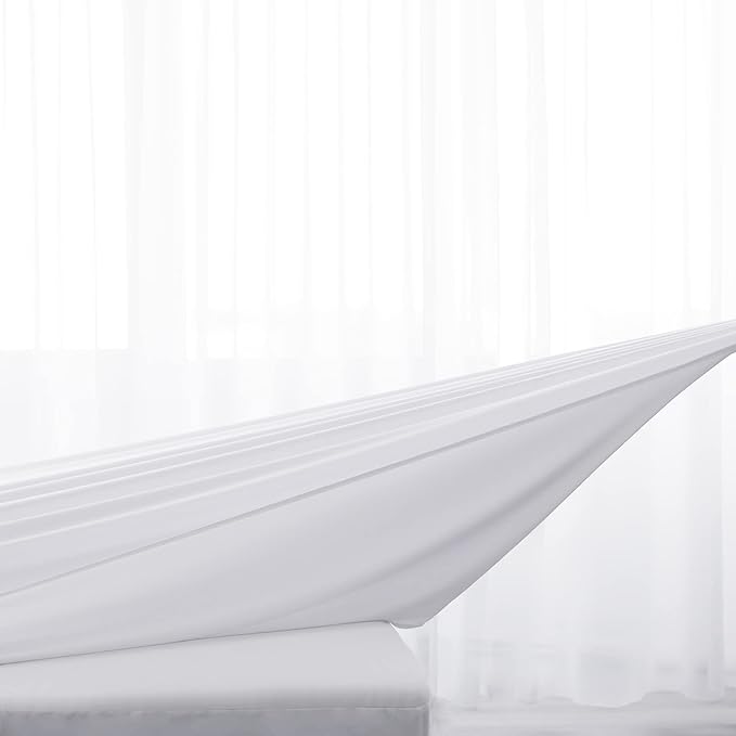 Full Fitted Sheet Only, Full Size Sheets Up to 14 Inches Deep Procket, Bed Mattress Sheets Stretchable Breathable Cover for Air Mattress, White