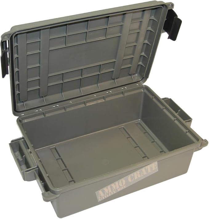 MTM ACR4-18 Ammo Crate Utility Box-Carry up to 65lbs of gear-Stackable design, double padlock for security - Water-resistant O-ring seal - Army Green
