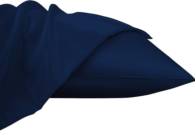 NTBAY Zippered Satin Pillow Cases for Hair and Skin, Luxury Queen Hidden Zipper Pillowcases Set of 2, 20x30 Inches, Navy Blue