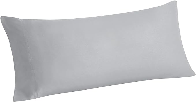 BEDELITE Body Pillow Case Cover, Rayon Made from Bamboo, Cooling Body Pillow Cover for Hot Sleepers and Night Sweats, Breathable & Silky Soft Full Long Pillow Case (Silver Grey, 20x54 Inches)