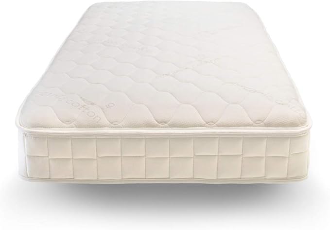 Naturepedic Verse Organic Kids Mattress - Full Firm With Encased Coil Layers - Quilted Sides - Universal Comfort for Trundle and Bunk Beds
